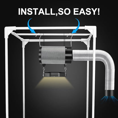 MELONFARM Air Filtration Kit 6", Built-in 14cm Fan Low Nois Carbon Filter - Image 7