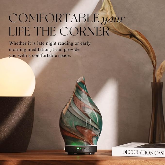 Porseme 150ml Essential Oil Diffuser Glass Color Changing Aroma Air Diffusers - Image 7