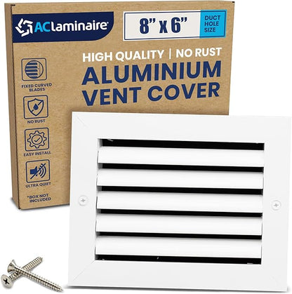 8x6 Inch Air Return Vent Cover Decorative – Premium Aluminum AC Vent Cover by LAMINAIRE