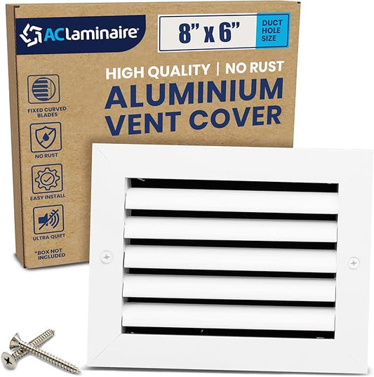 8x6 Inch Air Return Vent Cover Decorative – Premium Aluminum AC Vent Cover by LAMINAIRE