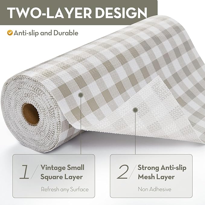 Drawer Shelf Liner, Non-Slip Kitchen Cabinet Liners Non-Adhesive Thick Strong - Image 2