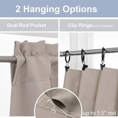 Chyhomenyc Stone Short Blackout Curtains 36 Inch Length, Small Kitchen Curtain - Image 5
