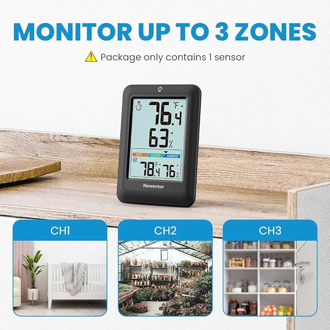 Newentor Indoor Outdoor Thermometer Wireless, Weather Stations Wireless Indoor - Image 3
