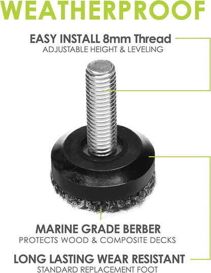 Slipstick Gorilla Outdoor Adjustable Furniture Levelers Weatherproof Screw in - Image 2