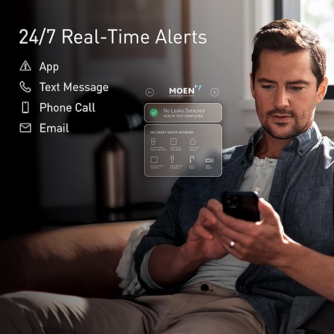 Moen Flo Smart Water Monitor and Automatic Shutoff Sensor, Wi-Fi Connected - Image 5