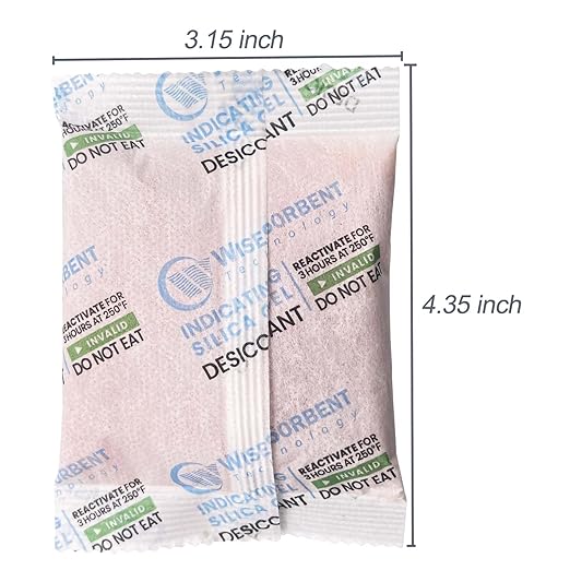 50g Desiccant Packs, Indicating Silica Gel Packets, Rechargeable Desiccant Packs - Image 4
