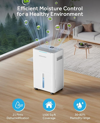 Dehumidifiers for Home with Drain Hose, Smart Humidity Control, 3 Modes for - Image 2
