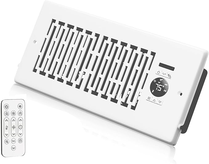 Smart Register Booster Fan Fits 4" x 10", 10-Speed Quiet AC Vent Fan by MOTCTQVD