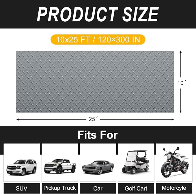 10x25 FT Garage Floor Mat, 2.8mm Thickened Flooring Roll - Image 2