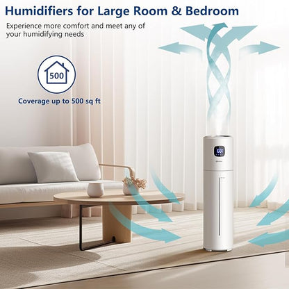 Large Humidifiers for Bedroom, 9L/2.5Gal Ultrasonic Cool Mist, Top Fill Easy - Image 4