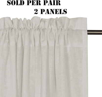 H.VERSAILTEX Linen Curtains Elegant Natural Linen Semi Sheer Curtains Energy - Image 2