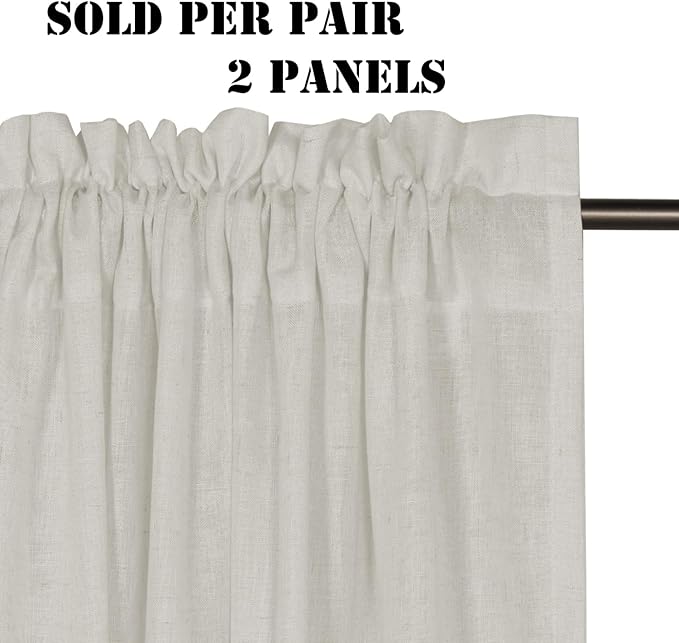 H.VERSAILTEX Linen Curtains Elegant Natural Linen Semi Sheer Curtains Energy - Image 2