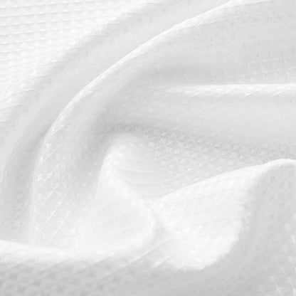 Home Queen White Waffle Bathroom Window Curtains, Water Repellent Rod Pocket - Image 4