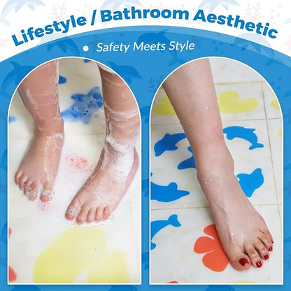 S&X Bathtub Non Slip Stickers, Grippy Dolphin Adhesive Treads – Fine Gritty - Image 7