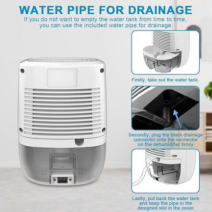 Dehumidifier with Drain Hose. Litever Small Portable Dehumidifier. Auto-OFF. - Image 6