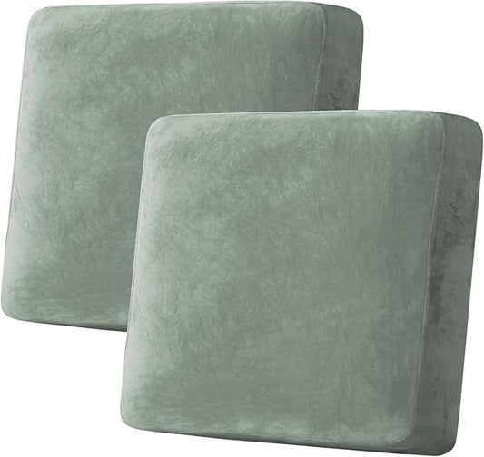 H.VERSAILTEX Velvet Stretch Couch Cushion Cover Plush Cushion Slipcover by HVERSAILTEX