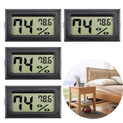4pcs Indoor Hygrometer Thermometers, Humidity Meters Gauge Mini Digital by WedFeir