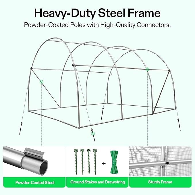 VIVOSUN 10x7x7 Ft. Large Walk in Greenhouse, Garden Plant Hot House - Image 3