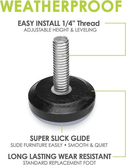 Slipstick Gorilla Outdoor Adjustable Furniture Levelers Weatherproof Screw in - Image 2