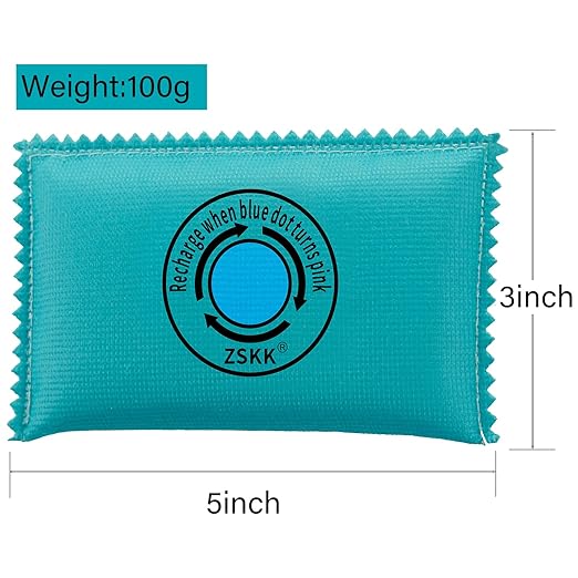 100g Rechargeable Desiccant Pack of 5, Silica Gel Desiccant Packets, Moisture - Image 2