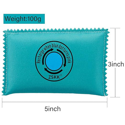 100g Rechargeable Desiccant Pack of 5, Silica Gel Desiccant Packets, Moisture - Image 2
