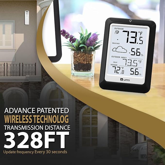 Indoor Outdoor Thermometer Hygrometer Wireless Weather Station, Temperature - Image 2