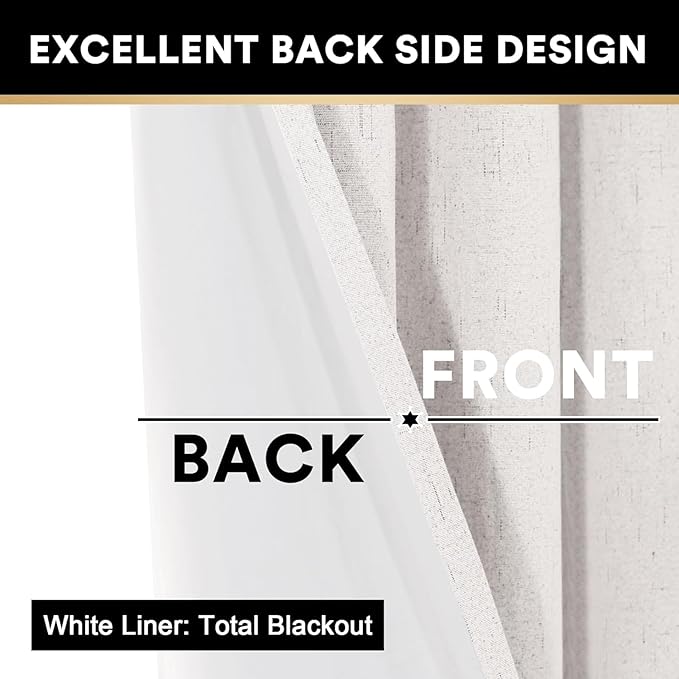 PrinceDeco 100% Blackout Curtains 90 Inches Long - Image 5
