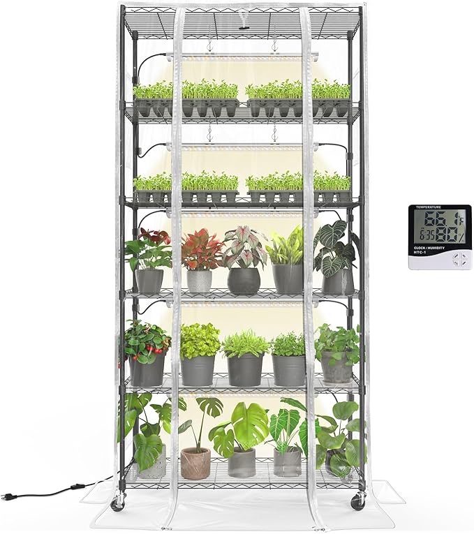 Bstrip Indoor Greenhouse with Grow Light, Mini Green house with 5 Pack T8 Full by Bstrip