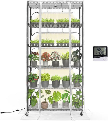 Bstrip Indoor Greenhouse with Grow Light, Mini Green house with 5 Pack T8 Full by Bstrip