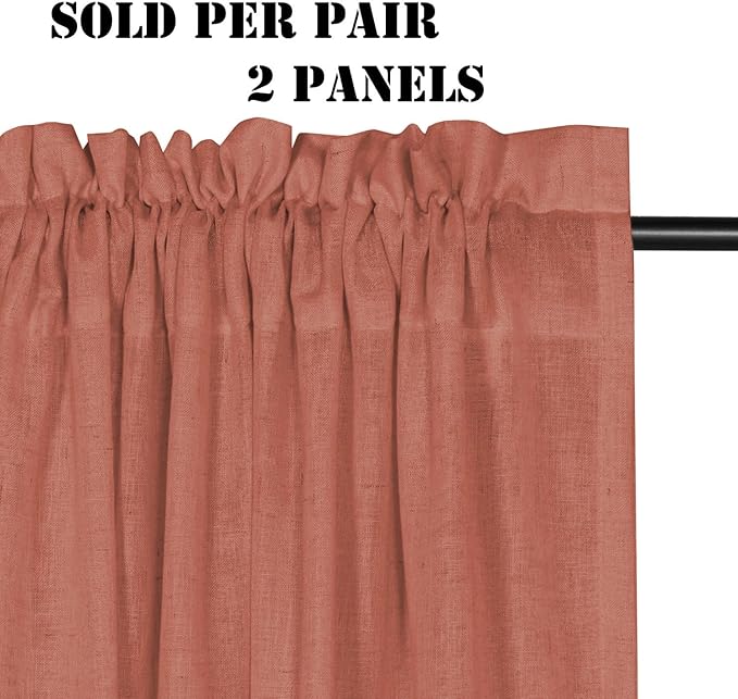 H.VERSAILTEX Linen Curtains Elegant Natural Linen Semi Sheer Curtains Energy - Image 2