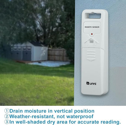 Indoor Outdoor Thermometer Hygrometer Wireless Weather Station, Temperature - Image 2
