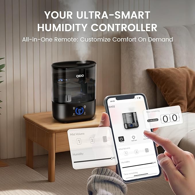 QIDO Top Fill Humidifiers for Bedroom, 5 L Cool Mist 36H Super Long Time - Image 5