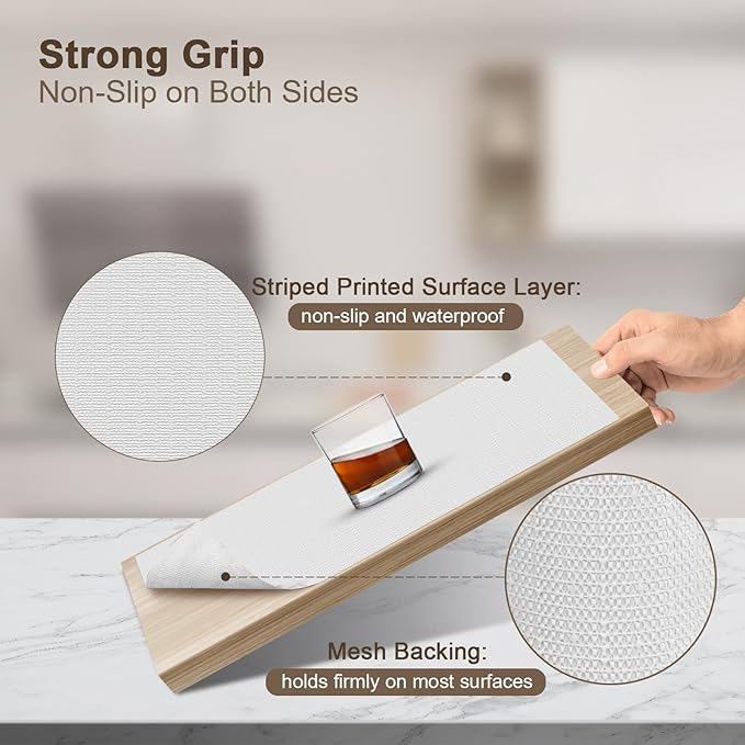 OcePor Non-Adhesive Drawer and Shelf Liner 12IN x 30FT, Non Slip Cabinet and - Image 2