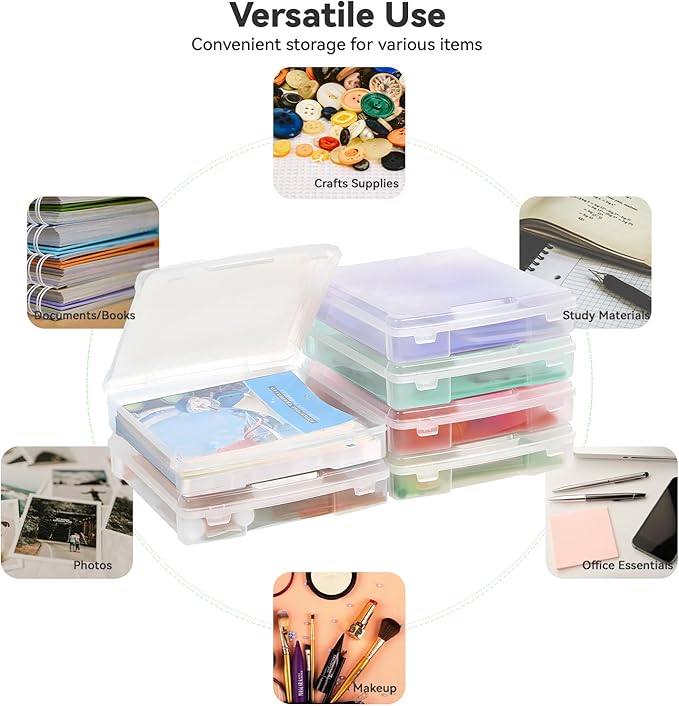 12" x 12" Plastic Scrapbook Paper Storage Cases, Thick Portable Organizers - Image 3