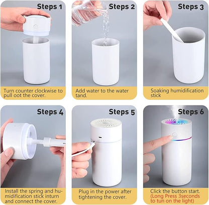 Portable Mini Humidifier with 7-color Lights, Cool Mist Small Desk Humidifiers - Image 7