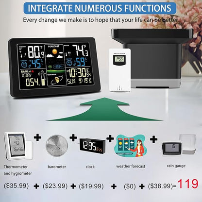 Weather Station with Rain Gauge Outdoor, Home Weather Stations Wireless Indoor - Image 9