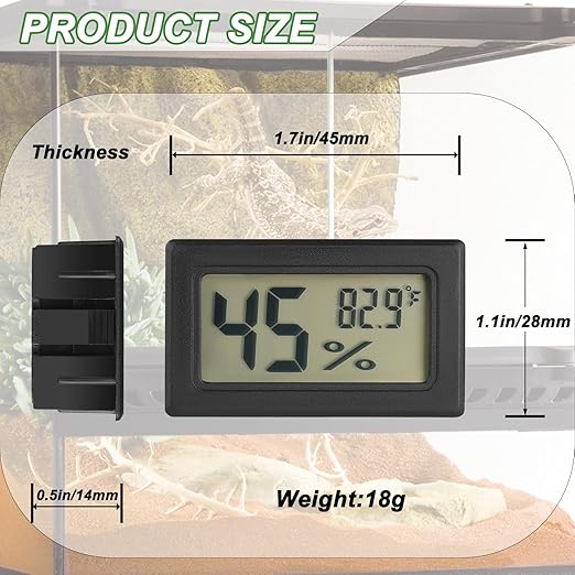 Reptile Thermometer and Humidity Gauge Digtal Terrarium Thermometer Rectangle - Image 2