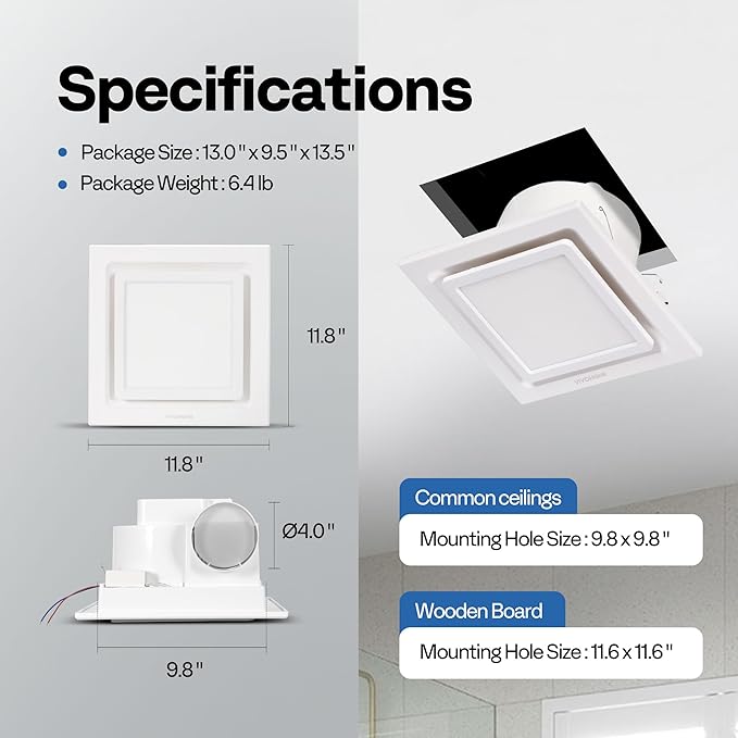 VIVOHOME Bathroom Exhaust Fan - Image 7