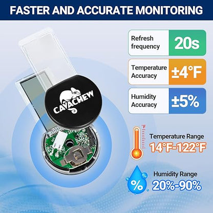 Magnetic Reptile Thermometer and Humidity Gauge, Digital Tank Thermometer - Image 2