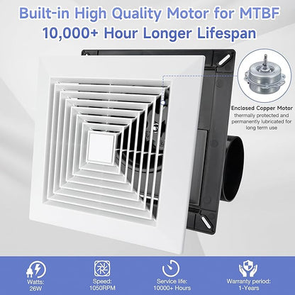 Bathroom Ceiling Exhaust Fan, Household Bath Vent Ventilation Fan - Image 7