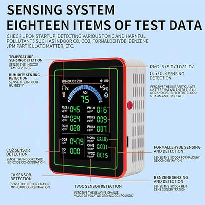 Indoor Air Quality Monitor, 18 in 1 Professional Meter, Battery Powered - Image 3