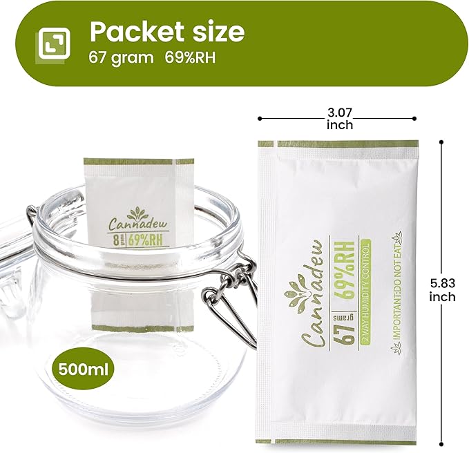 69% RH, 67g Cannadew Two-Way Humidity Control Pack – Moisture Absorbers & - Image 2