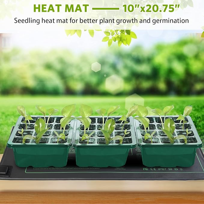 NAMOTEK Plant Heat Mat with 5 Set Seed Starter Tray & Humidity Domes, 60 Cell - Image 5