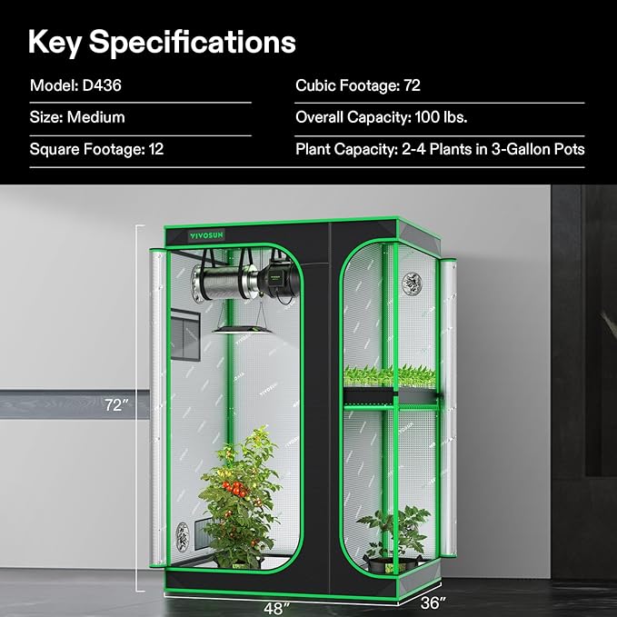 VIVOSUN 2-in-1 4x3 Grow Tent - Image 9