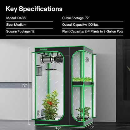 VIVOSUN 2-in-1 4x3 Grow Tent - Image 9