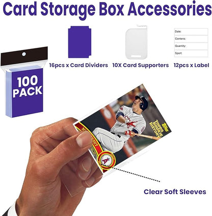2 PACK Sports Card Box 3940 Count Cardboard Trading Card Storage Box, Bulk Card - Image 2