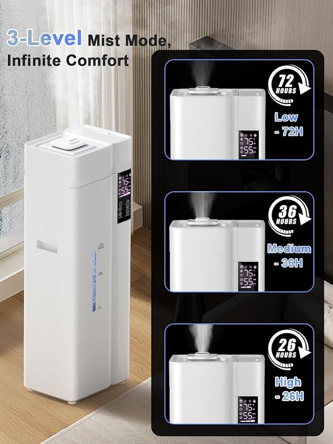 13L/3.4Gal Humidifiers for Bedroom, Ultrasonic Warm & Cool Mist Humidifier - Image 5