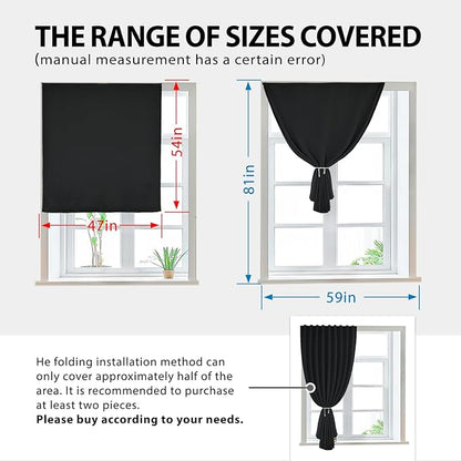 Autohesion Curtains for Windows, Bedroom Blackout Curtains for - Image 3