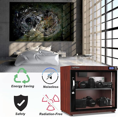 AUTENS 80L Dehumidifying Dry Cabinet Box, Wood grain Design Digital Control - Image 4