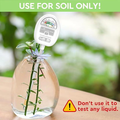 Soil Moisture Meter, 4-in-1 Soil pH Tester, Moisture/Light/Nutrients/pH Meter - Image 7